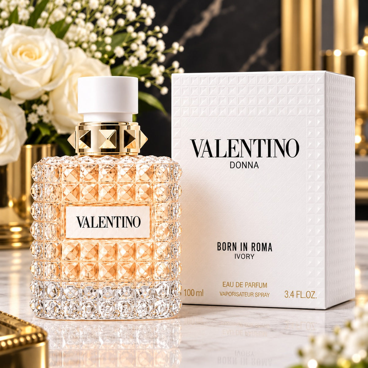 Valentino Donna Born In Roma Ivory Eau de Parfum for Women 3.4 oz / 100 ml